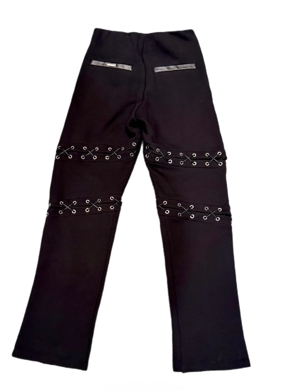 NEW MANIERE DE VOIR STRAIGHT LEG BLACK LACE UP PANTS - Picture 3 of 11